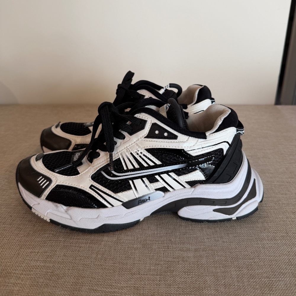 Ash Race Lace-up Sneakers - Black/White - Women's Size 8